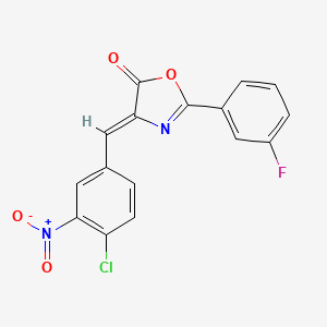 molecular formula C16H8ClFN2O4 B4814509 4-(4-chloro-3-nitrobenzylidene)-2-(3-fluorophenyl)-1,3-oxazol-5(4H)-one 