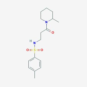 molecular formula C16H24N2O3S B4814544 4-methyl-N-[3-(2-methylpiperidin-1-yl)-3-oxopropyl]benzenesulfonamide 