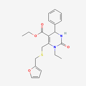 molecular formula C21H24N2O4S B4814551 ETHYL 1-ETHYL-6-{[(2-FURYLMETHYL)SULFANYL]METHYL}-2-OXO-4-PHENYL-1,2,3,4-TETRAHYDRO-5-PYRIMIDINECARBOXYLATE 