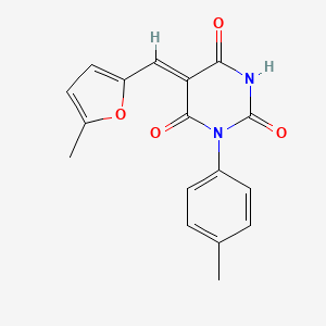 (5Z)-5-[(5-methylfuran-2-yl)methylidene]-1-(4-methylphenyl)-1,3-diazinane-2,4,6-trione