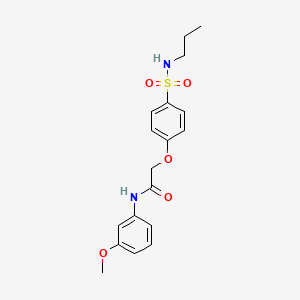 molecular formula C18H22N2O5S B4814592 N-(3-methoxyphenyl)-2-[4-(propylsulfamoyl)phenoxy]acetamide 