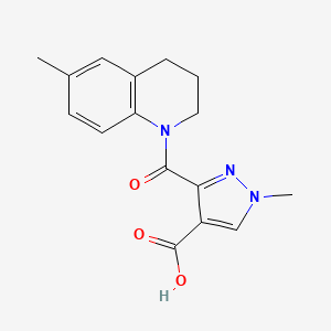 molecular formula C16H17N3O3 B4814593 1-METHYL-3-{[6-METHYL-3,4-DIHYDRO-1(2H)-QUINOLINYL]CARBONYL}-1H-PYRAZOLE-4-CARBOXYLIC ACID 