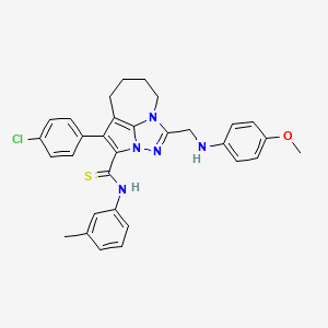 molecular formula C31H30ClN5OS B4814601 4-(4-chlorophenyl)-1-{[(4-methoxyphenyl)amino]methyl}-N-(3-methylphenyl)-5,6,7,8-tetrahydro-2,2a,8a-triazacyclopenta[cd]azulene-3-carbothioamide 