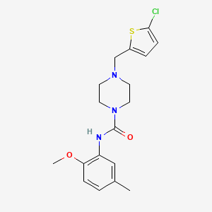 4-[(5-chlorothiophen-2-yl)methyl]-N-(2-methoxy-5-methylphenyl)piperazine-1-carboxamide