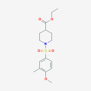 molecular formula C16H23NO5S B481462 Ethyl 1-((4-methoxy-3-methylphenyl)sulfonyl)piperidine-4-carboxylate CAS No. 694485-28-4
