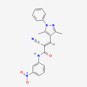 2-cyano-3-(3,5-dimethyl-1-phenyl-1H-pyrazol-4-yl)-N-(3-nitrophenyl)acrylamide