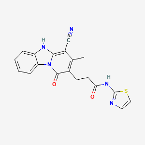 3-(4-cyano-3-methyl-1-oxo-1,5-dihydropyrido[1,2-a]benzimidazol-2-yl)-N-1,3-thiazol-2-ylpropanamide