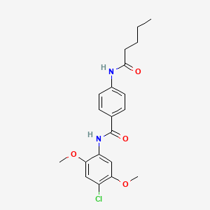 N-(4-chloro-2,5-dimethoxyphenyl)-4-(pentanoylamino)benzamide