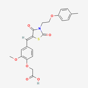 [2-methoxy-4-({3-[2-(4-methylphenoxy)ethyl]-2,4-dioxo-1,3-thiazolidin-5-ylidene}methyl)phenoxy]acetic acid