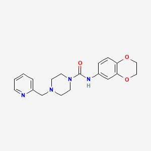 molecular formula C19H22N4O3 B4814691 N-(2,3-dihydro-1,4-benzodioxin-6-yl)-4-(2-pyridinylmethyl)-1-piperazinecarboxamide 