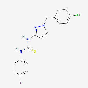 molecular formula C17H14ClFN4S B4814707 N-[1-(4-chlorobenzyl)-1H-pyrazol-3-yl]-N'-(4-fluorophenyl)thiourea 