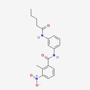 molecular formula C19H21N3O4 B4814710 2-methyl-3-nitro-N-[3-(pentanoylamino)phenyl]benzamide 