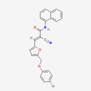 molecular formula C25H17BrN2O3 B4814735 3-{5-[(4-bromophenoxy)methyl]-2-furyl}-2-cyano-N-1-naphthylacrylamide 