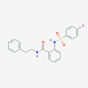 molecular formula C21H19FN2O3S B481474 2-{[(4-fluorophenyl)sulfonyl]amino}-N-(2-phenylethyl)benzamide CAS No. 377768-52-0