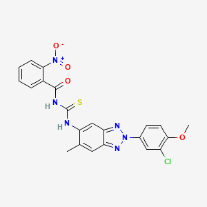 3-[2-(3-CHLORO-4-METHOXYPHENYL)-6-METHYL-1,2,3-BENZOTRIAZOL-5-YL]-1-(2-NITROBENZOYL)THIOUREA