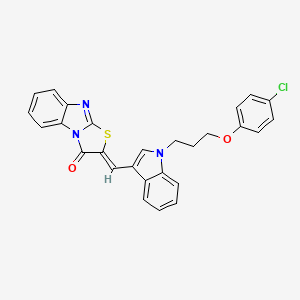 (2Z)-2-[[1-[3-(4-chlorophenoxy)propyl]indol-3-yl]methylidene]-[1,3]thiazolo[3,2-a]benzimidazol-1-one