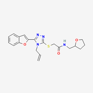 molecular formula C20H22N4O3S B4814826 2-{[4-allyl-5-(1-benzofuran-2-yl)-4H-1,2,4-triazol-3-yl]thio}-N-(tetrahydro-2-furanylmethyl)acetamide 