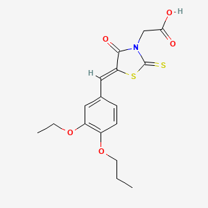 molecular formula C17H19NO5S2 B4814859 [5-(3-ethoxy-4-propoxybenzylidene)-4-oxo-2-thioxo-1,3-thiazolidin-3-yl]acetic acid 