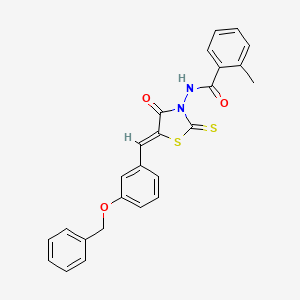 molecular formula C25H20N2O3S2 B4814875 N-{(5Z)-5-[3-(benzyloxy)benzylidene]-4-oxo-2-thioxo-1,3-thiazolidin-3-yl}-2-methylbenzamide 