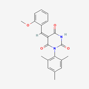 (5E)-5-[(2-methoxyphenyl)methylidene]-1-(2,4,6-trimethylphenyl)-1,3-diazinane-2,4,6-trione