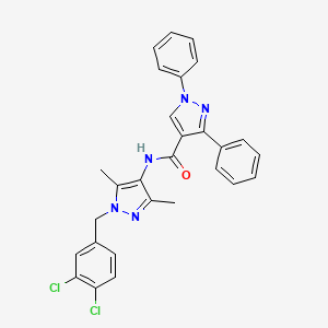 N-[1-(3,4-dichlorobenzyl)-3,5-dimethyl-1H-pyrazol-4-yl]-1,3-diphenyl-1H-pyrazole-4-carboxamide