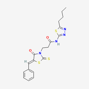 N-(5-BUTYL-1,3,4-THIADIAZOL-2-YL)-3-[(5Z)-4-OXO-5-(PHENYLMETHYLIDENE)-2-SULFANYLIDENE-1,3-THIAZOLIDIN-3-YL]PROPANAMIDE