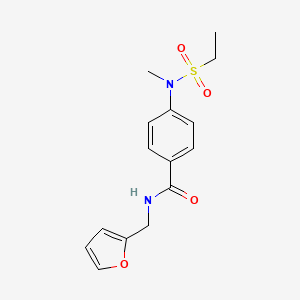 molecular formula C15H18N2O4S B4814912 4-[(ethylsulfonyl)(methyl)amino]-N-(2-furylmethyl)benzamide 