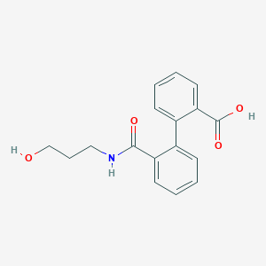 molecular formula C17H17NO4 B4814959 2'-{[(3-hydroxypropyl)amino]carbonyl}-2-biphenylcarboxylic acid 