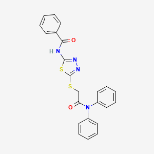 N-(5-{[2-(diphenylamino)-2-oxoethyl]thio}-1,3,4-thiadiazol-2-yl)benzamide