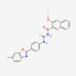 3-methoxy-N-({[4-(6-methyl-1,3-benzoxazol-2-yl)phenyl]amino}carbonothioyl)-2-naphthamide