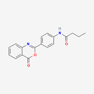 molecular formula C18H16N2O3 B4814991 N-[4-(4-oxo-4H-3,1-benzoxazin-2-yl)phenyl]butanamide 