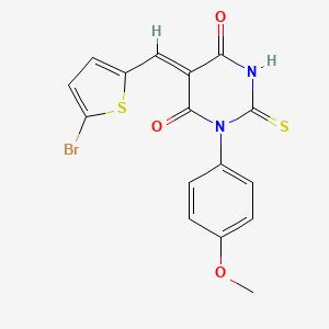 5-[(5-bromo-2-thienyl)methylene]-1-(4-methoxyphenyl)-2-thioxodihydro-4,6(1H,5H)-pyrimidinedione