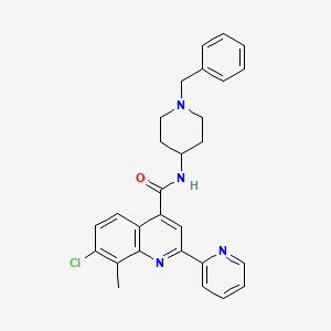 molecular formula C28H27ClN4O B4814995 N-(1-benzyl-4-piperidinyl)-7-chloro-8-methyl-2-(2-pyridinyl)-4-quinolinecarboxamide 