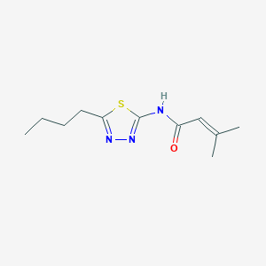 molecular formula C11H17N3OS B4815031 N-(5-butyl-1,3,4-thiadiazol-2-yl)-3-methyl-2-butenamide 