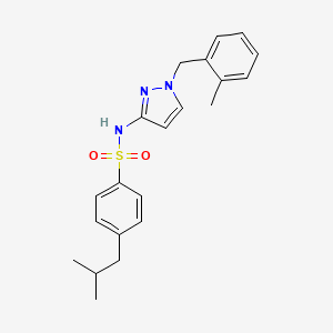 N-{1-[(2-METHYLPHENYL)METHYL]-1H-PYRAZOL-3-YL}-4-(2-METHYLPROPYL)BENZENE-1-SULFONAMIDE