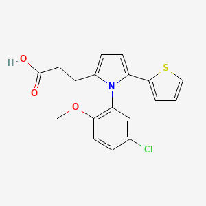 molecular formula C18H16ClNO3S B4815041 3-[1-(5-chloro-2-methoxyphenyl)-5-(2-thienyl)-1H-pyrrol-2-yl]propanoic acid 