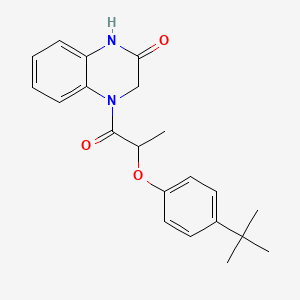 molecular formula C21H24N2O3 B4815045 4-[2-(4-tert-butylphenoxy)propanoyl]-3,4-dihydro-2(1H)-quinoxalinone 