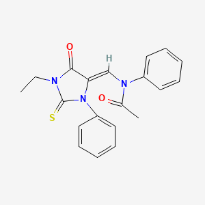 N-[(1-ethyl-5-oxo-3-phenyl-2-thioxo-4-imidazolidinylidene)methyl]-N-phenylacetamide