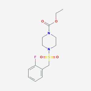 molecular formula C14H19FN2O4S B4815050 ethyl 4-[(2-fluorobenzyl)sulfonyl]-1-piperazinecarboxylate 