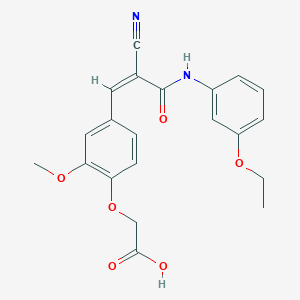 molecular formula C21H20N2O6 B4815058 2-[4-[(Z)-2-cyano-3-(3-ethoxyanilino)-3-oxoprop-1-enyl]-2-methoxyphenoxy]acetic acid 