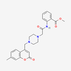 METHYL 2-(2-{4-[(7-METHYL-2-OXO-2H-CHROMEN-4-YL)METHYL]PIPERAZIN-1-YL}ACETAMIDO)BENZOATE