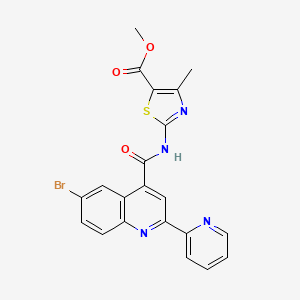 molecular formula C21H15BrN4O3S B4815101 methyl 2-({[6-bromo-2-(2-pyridinyl)-4-quinolinyl]carbonyl}amino)-4-methyl-1,3-thiazole-5-carboxylate 