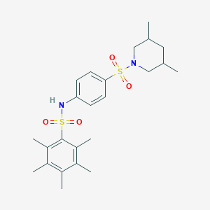 N-{4-[(3,5-dimethyl-1-piperidinyl)sulfonyl]phenyl}-2,3,4,5,6-pentamethylbenzenesulfonamide