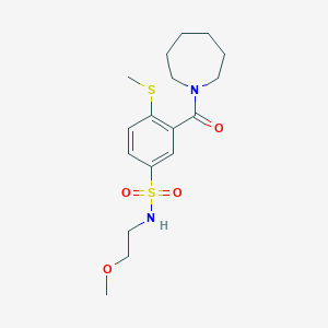 3-(1-azepanylcarbonyl)-N-(2-methoxyethyl)-4-(methylthio)benzenesulfonamide