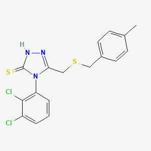 molecular formula C17H15Cl2N3S2 B4815145 4-(2,3-dichlorophenyl)-5-{[(4-methylbenzyl)thio]methyl}-4H-1,2,4-triazole-3-thiol 