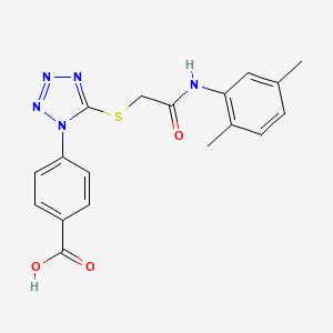 4-[5-({2-[(2,5-dimethylphenyl)amino]-2-oxoethyl}thio)-1H-tetrazol-1-yl]benzoic acid