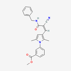 molecular formula C25H23N3O3 B4815160 methyl 3-{3-[3-(benzylamino)-2-cyano-3-oxo-1-propen-1-yl]-2,5-dimethyl-1H-pyrrol-1-yl}benzoate 