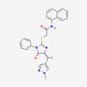 2-({4-[(1-methyl-1H-pyrazol-4-yl)methylene]-5-oxo-1-phenyl-4,5-dihydro-1H-imidazol-2-yl}thio)-N-1-naphthylacetamide