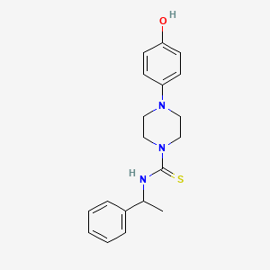 molecular formula C19H23N3OS B4815243 4-(4-hydroxyphenyl)-N-(1-phenylethyl)-1-piperazinecarbothioamide 