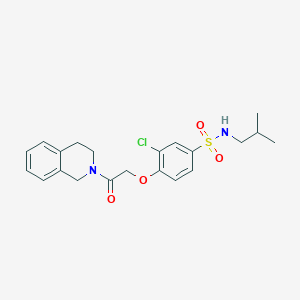 molecular formula C21H25ClN2O4S B4815258 3-chloro-4-[2-(3,4-dihydro-2(1H)-isoquinolinyl)-2-oxoethoxy]-N-isobutylbenzenesulfonamide 